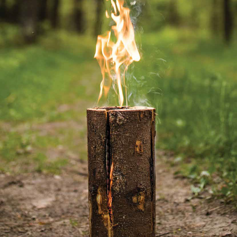 Hardwood Swedish Torch for free-standing fire goodness